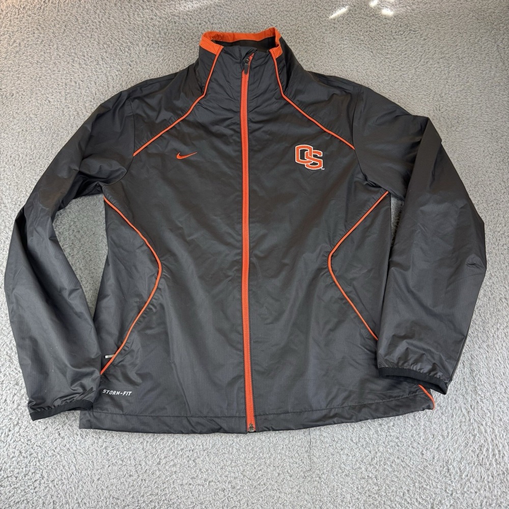Oregon State Beavers Jacket Womens  Medium Black Nike Windbreaker Softshell Coat